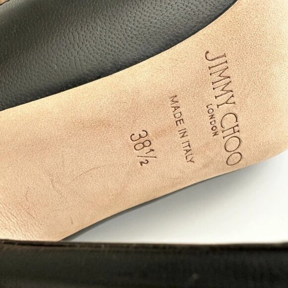 NEW JIMMY CHOO Black Leather Caged Ankle Strap Sandals Size 38.5 - Picture 13 of 14